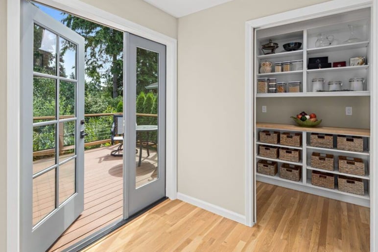 seattle second story addition with balcony and butler pantry