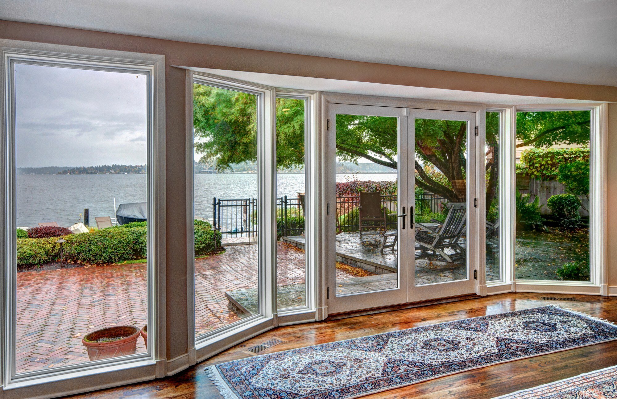 Shoreline Seattle home remodel with floor to ceiling windows and doors