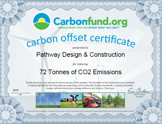 Pathway receives Carbon Offset Certificate